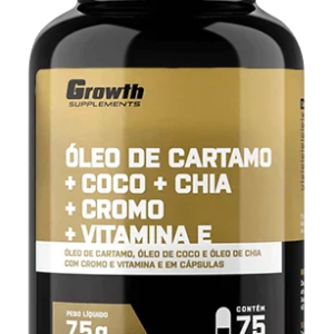 ÓLEO DE CÁRTAMO + COCO + CHIA + CROMO + VIT. E (75 CAPS) – GROWTH SUPPLEMENTS